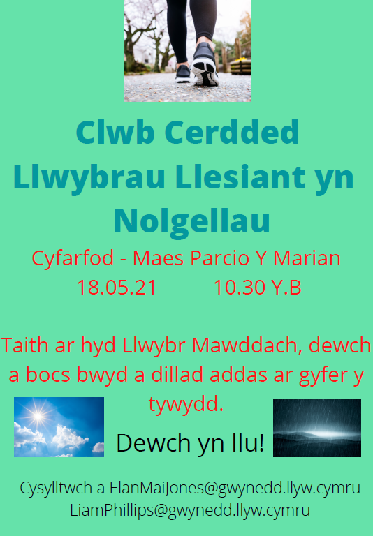 Poster Clwb Cerdded Dolgellau