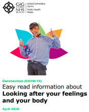 Image showing first page of the NHS 'looking after your feelings and your body' booklet